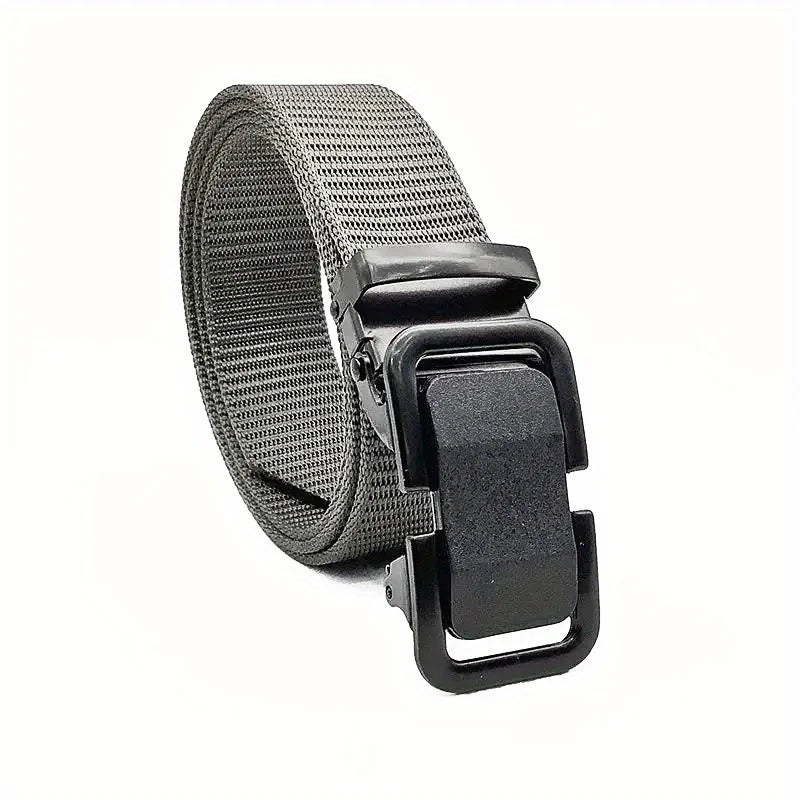 Men's Tactical Nylon Belt | Auto Buckle | Casual Black Belt