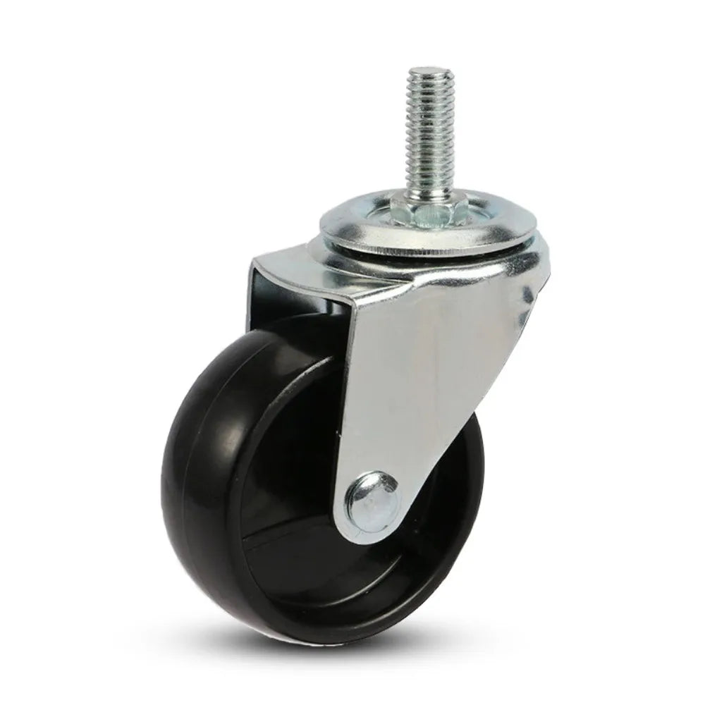 4-Pack PVC Swivel Furniture Casters with Brake – 1"/1.25"/2"