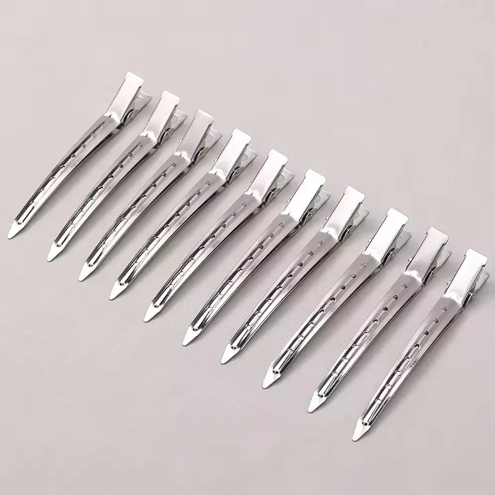Professional Silver Hair Sectioning Clips – Non-Slip Salon Pins