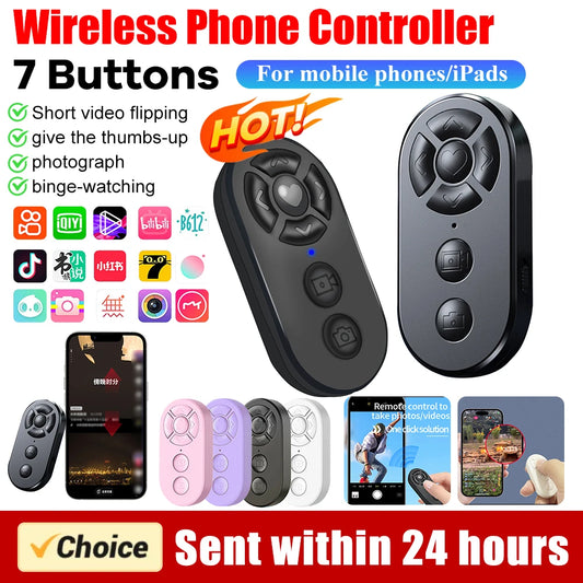 7 Buttons Remote Controller Rechargeable Bluetooth Smart Remote Selfie Stick Camera Controller for ios Android Photos and Videos Peaceful Pleasures Health and Wellness