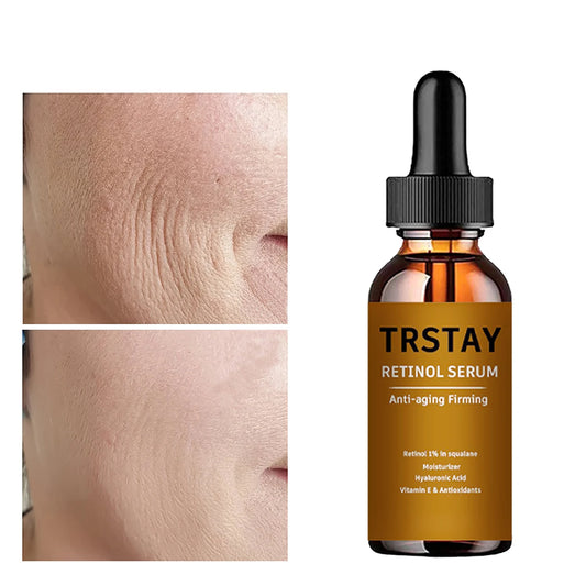 Retinol Anti Aging Removal Wrinkle Serum Firm Lift Fade Fine Lines Moisturizing Face Essence Skin Care Brighten Repair Cosmetic Peaceful Pleasures Health and Wellness 30ml
