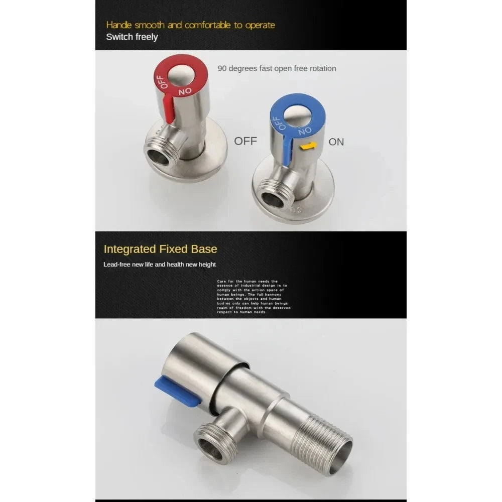G1/2" Brass Black Angle Stop Shut-Off Valve | Bathroom Bidet