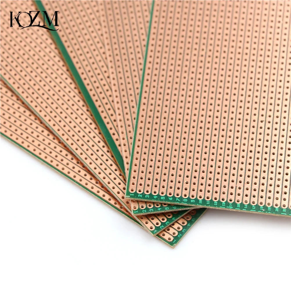 5-Pack Stripboard Veroboard Uncut PCB Single-Sided 6.5×14.5cm