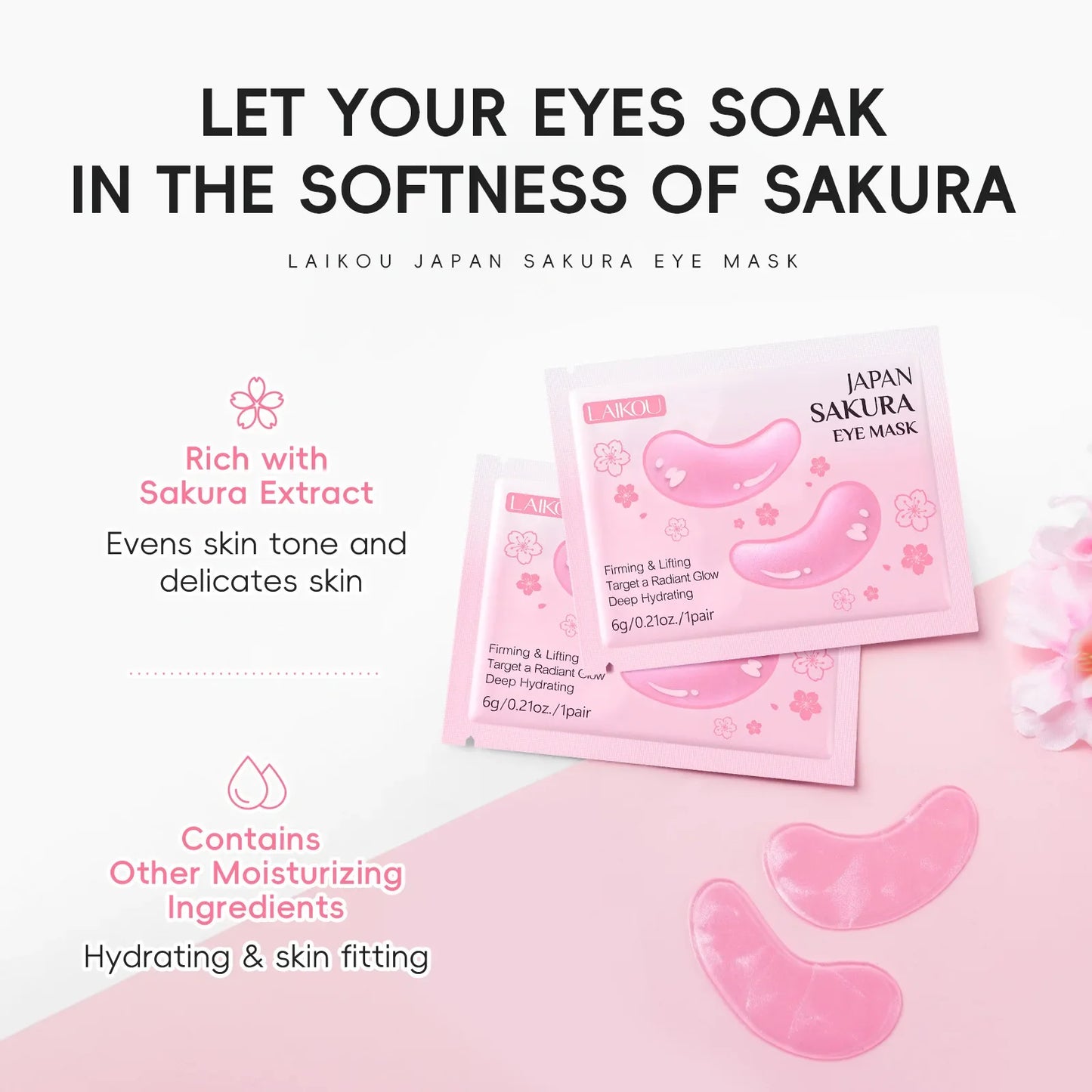 LAIKOU Sakura, Milk & 24K Gold Eye Patches – Dark Circles
