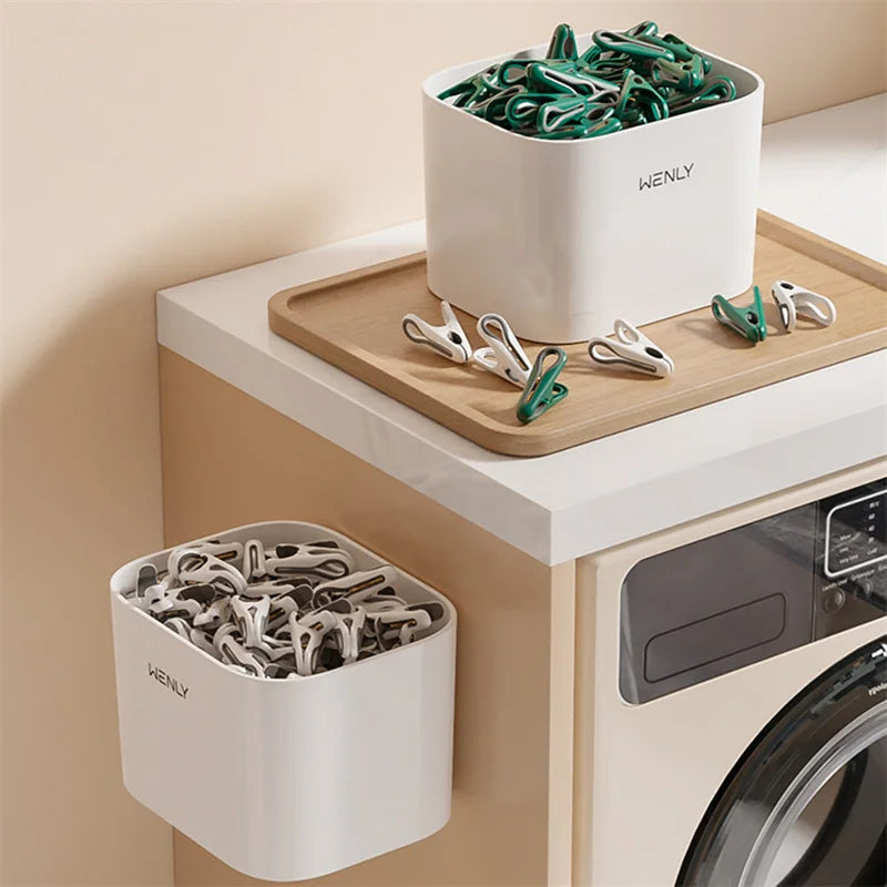 Clip Drying Clothes Without Traces Drying Clothespin Strong Fixed Socks Storage Basket Home Windproof Non-slip Dormitory Peaceful Pleasures Health and Wellness