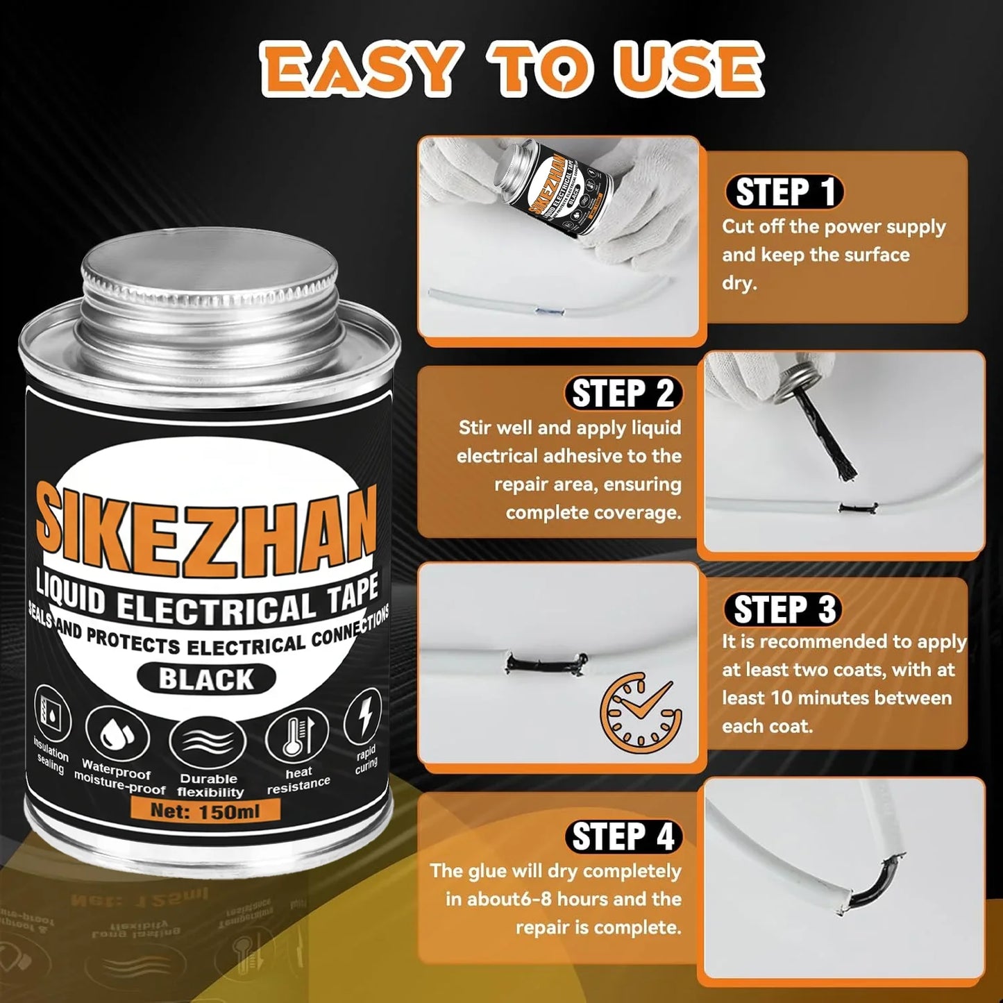 Liquid Electrical Tape – Waterproof UV-Resistant Rubberized Sealant