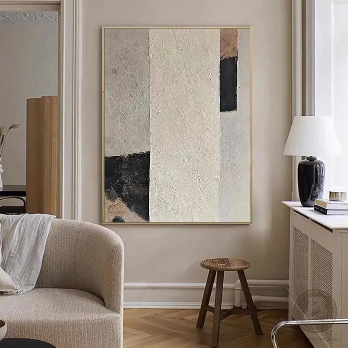 Handmade Textured Wall Art, Beige, Brown, Abstract Oil Painting on Canvas, Neutral, Large Wall Decor, Home Decoration Peaceful Pleasures Health and Wellness