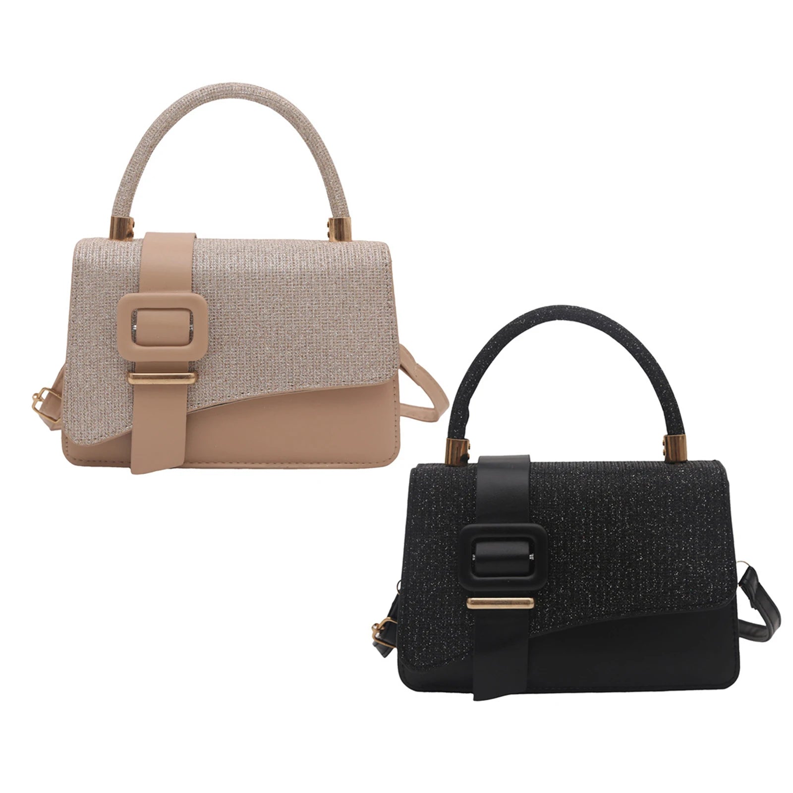 Women PU Leather Shoulder Bag Glossy Solid Color Tote Crossbody Bag With Adjustable Chain Peaceful Pleasures Health and Wellness