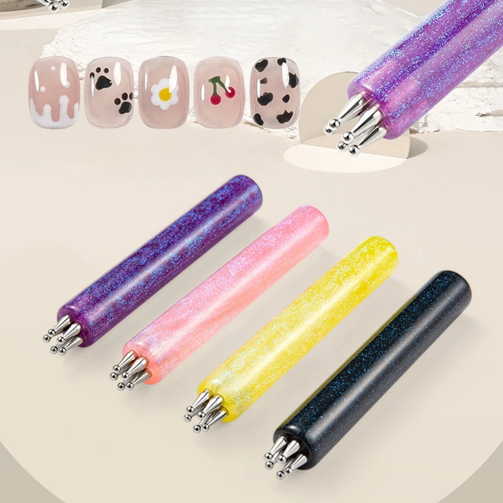 5-Petal Flower Nail Art Dotting Pen | Multi-Head DIY Manicure Tool