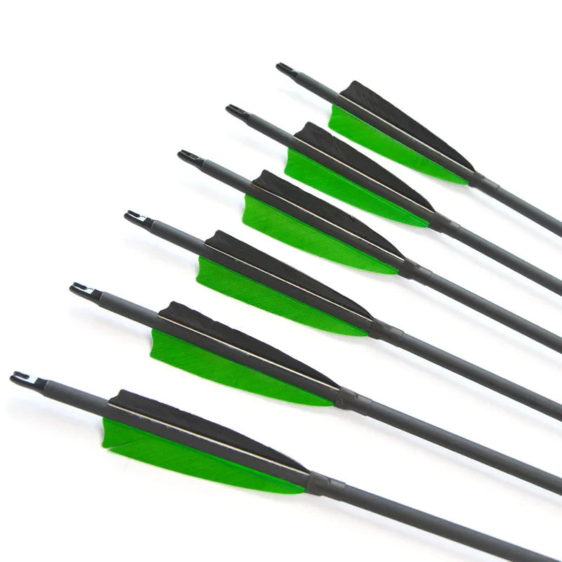 6 12 Archery Hunting Mixed Carbon Arrows Sp500 Replaceable Arrowhead