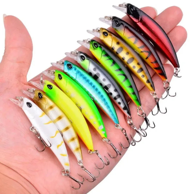 2026 New 3/5/8Pcs Luya Fishing Lure Set, Random Bionic Minnow/VIB Artificial Bait with Double Hooks, Outdoor Angling Tackle Peaceful Pleasures Health and Wellness