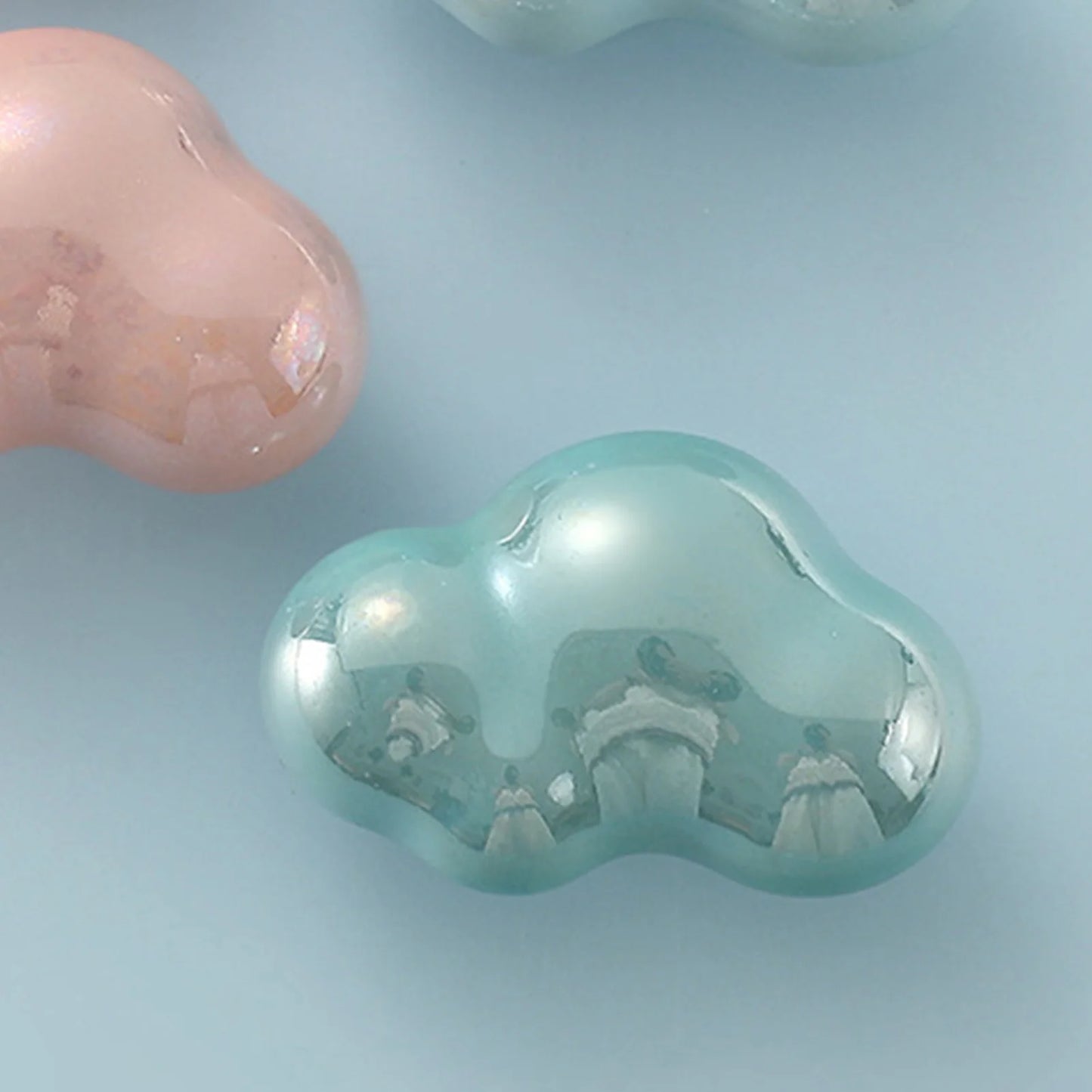 Clouds Shape Sliding Door Knobs Multi Color Clouds Design Glass Door Handle for Kitchen Cabinets Cupboard Peaceful Pleasures Health and Wellness