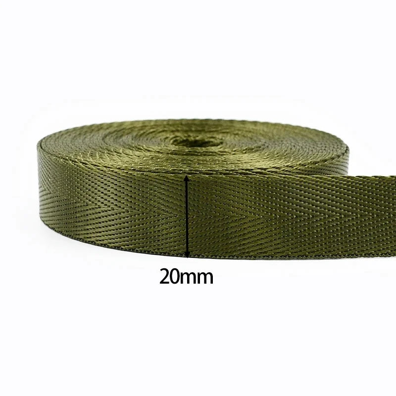 20/25/32/38/50mm ArmyGreen Nylon Webbing for Bag Strap 5Meters Dog Collar Ribbon Tapes Luggage Belt Bias Binding Sewing Trims Peaceful Pleasures Health and Wellness RD001-ArmyGreen-20mm