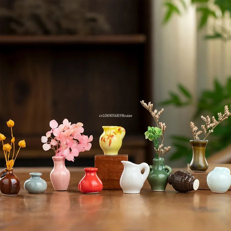 New Mini Ceramic Small Vase Refrigerator Stickers Creatives 3D Three-dimensional Home Decoration Magnet Home Decor Items Fridge Peaceful Pleasures Health and Wellness