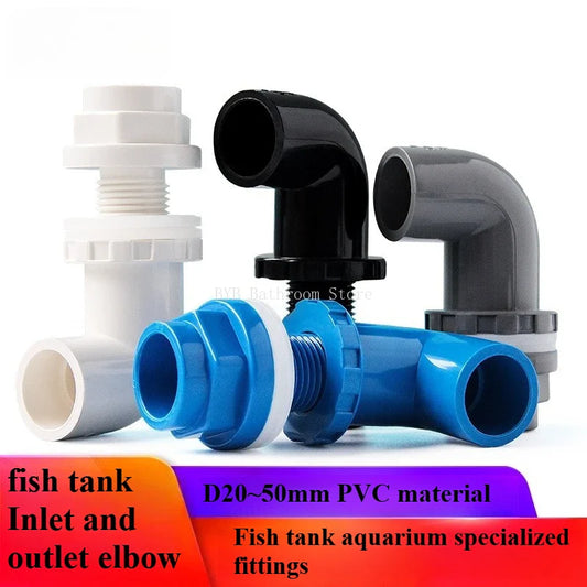 5-Pack PVC Aquarium Elbow Drain Connectors 20–50mm Fish Tank Aquarium Drain Fittings Oasis Select