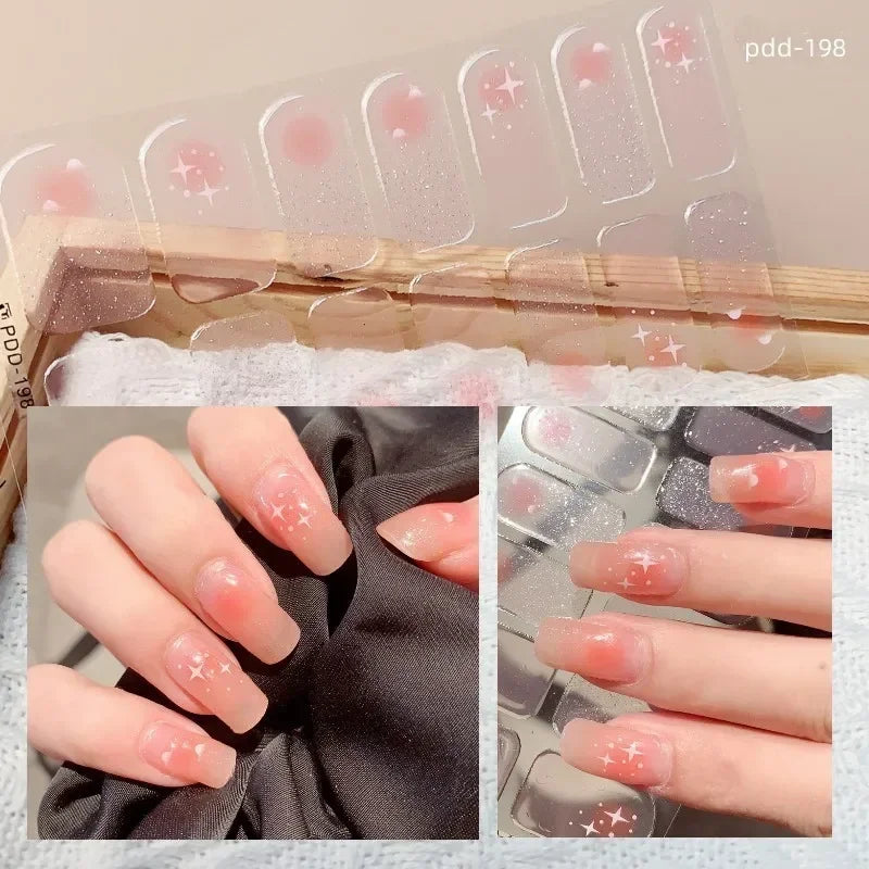 Self Adhesive Sparkling Glitter Full Cover Designer Art Nail Decoration Fashion Manicure Nail Stickers Peaceful Pleasures Health and Wellness PDD-198