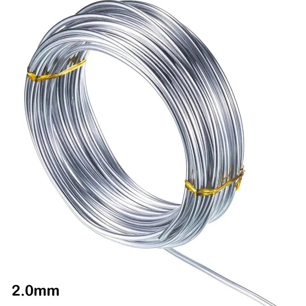 10M Silver Aluminum Craft Wire – 1mm 1.5mm 2mm DIY Jewelry Wire