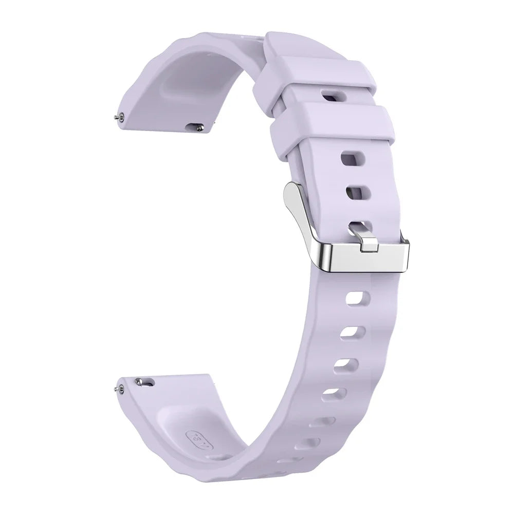 18mm Silicone Strap for Huawei GT6 GT5 GT4 & OPPO X2 Mini Peaceful Pleasures Health and Wellness Light purple 18mm