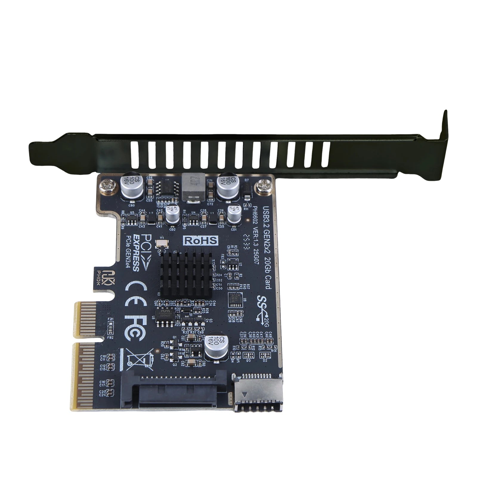 USB 3.2 GEN2 20Gb Riser Board PCI Express X4 To Type E Expansion Card Riser Converter for Desktop PC Front Panel TYPE C Peaceful Pleasures Health and Wellness