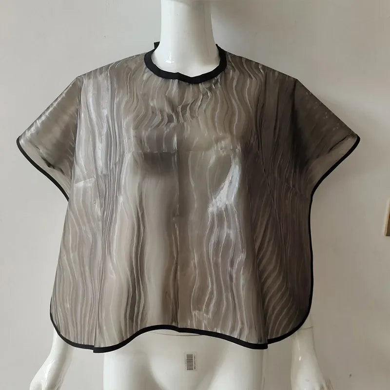 Waterproof Hair Cutting & Dyeing Cape | Salon Haircut Shawl Hair Cutting Cape Peaceful Pleasures Health and Wellness GRAY