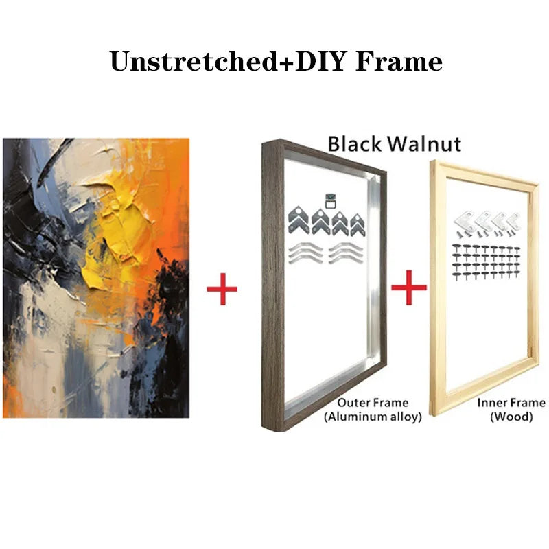 Original Hand-Painted 3D Texture Wall Art for Living Room And Bedroom Unique Gift Idea Peaceful Pleasures Health and Wellness With DIY Frame 5 80x120cm