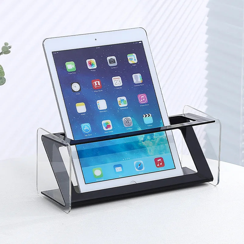 Multifunctional Clear Acrylic Desktop Remote Control Holder Adjustable Dividers for Organized Storage of Electronics Accessories Peaceful Pleasures Health and Wellness