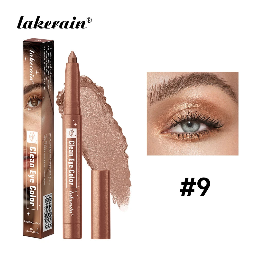 12Colors Metallic Eyeshadow Pencil Glitter Silkworm Liner Pen Highlighter Long Lasting Gold Blue Cream Eye Shadow Stick Makeup Peaceful Pleasures Health and Wellness 9