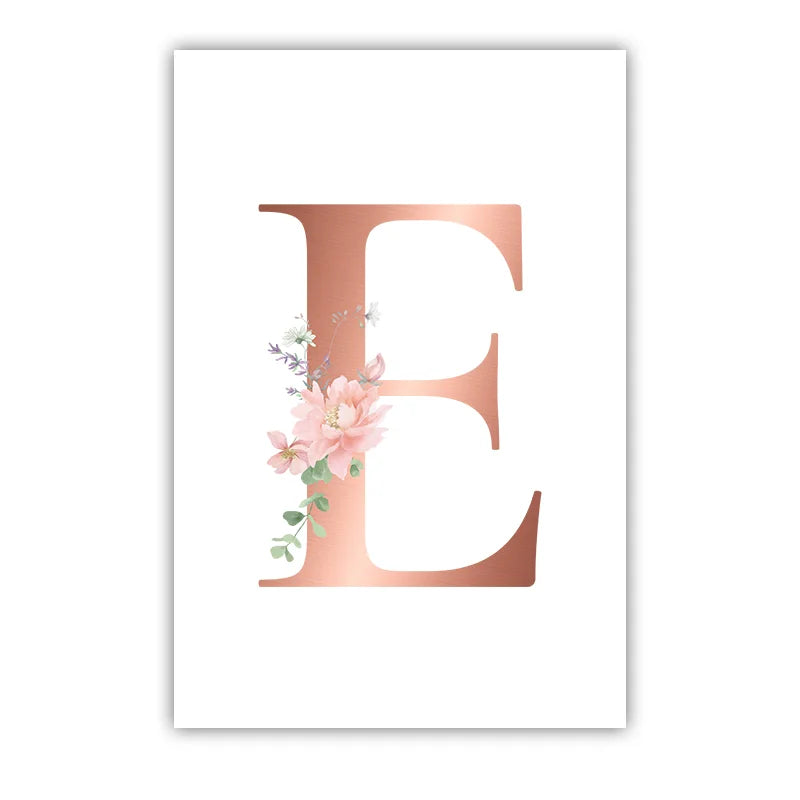 Custom Name Nursery Wall Art | Pink Wildflowers Canvas Print