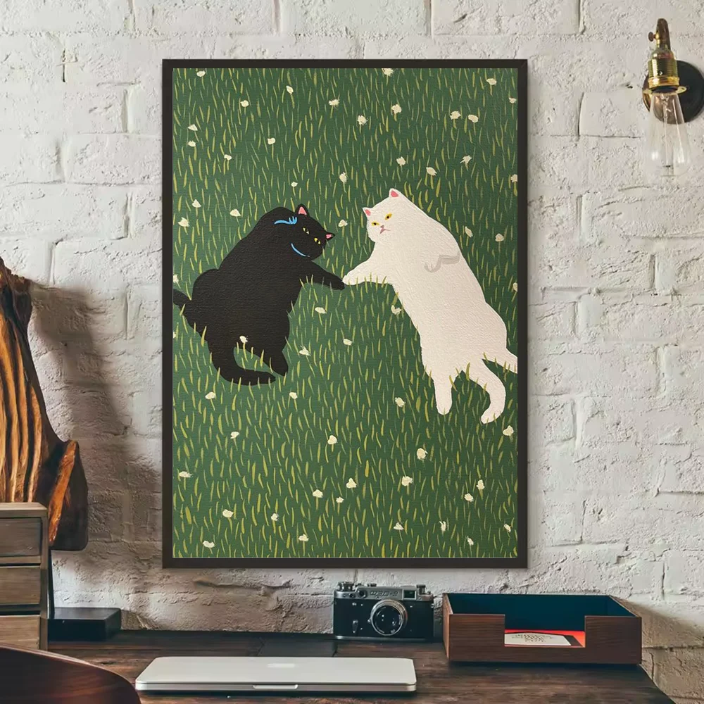 Funny Cute Cat Poster HD Waterproof Wall Art – Home Decor Wall Art Poster Peaceful Pleasures Health and Wellness z2 30X40cmNoframe
