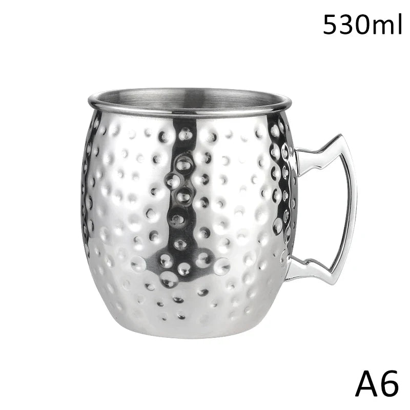 Hammered Stainless Steel Moscow Mule Mug 530ml | Bar Drinkware