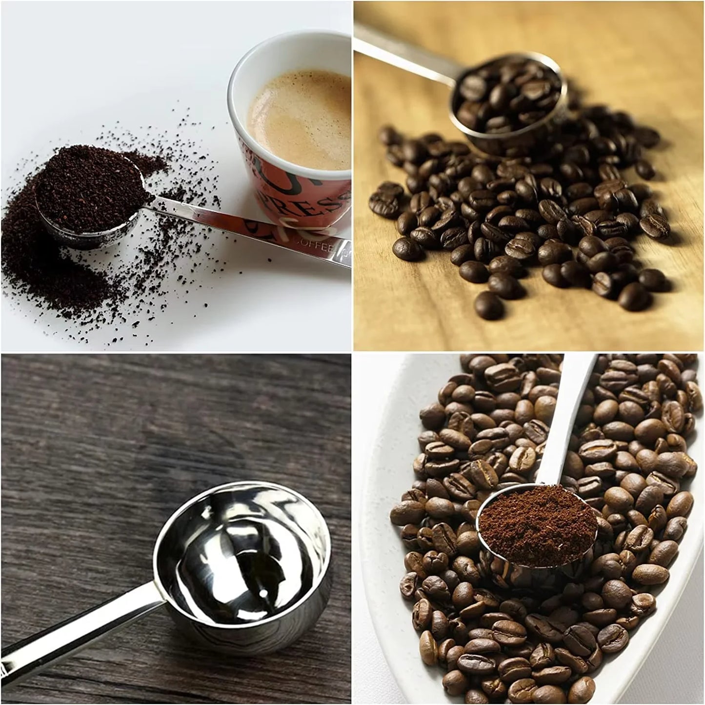 Stainless Steel Coffee Scoop, Measuring Spoons, Measuring Spoon Kitchen Measure Tools Peaceful Pleasures Health and Wellness