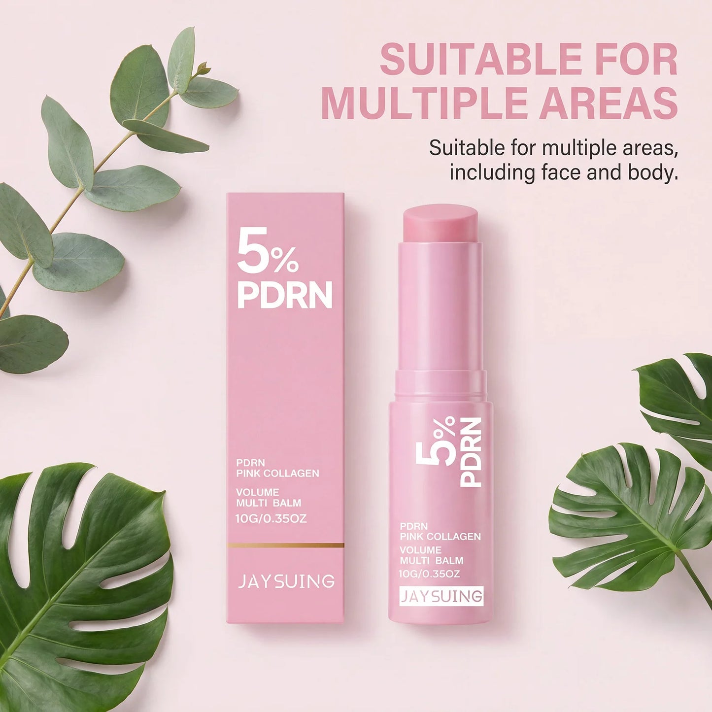 PDRN Pink Collagen Volume Multi Balm Stick For Face Lip Eyes Neck Moisturizing Makeup Base Nourish Create Healthy-Looking Skin Peaceful Pleasures Health and Wellness