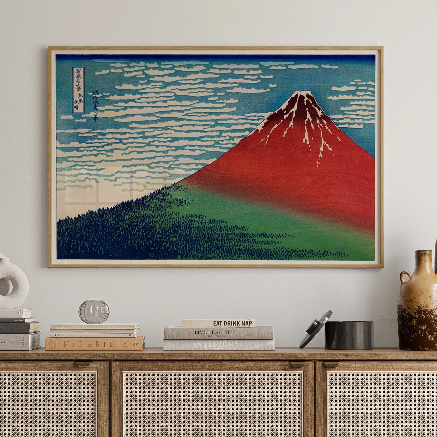 Minimalist Japanese Mount Fuji Canvas Wall Art Print Poster