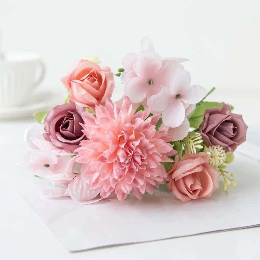 Artificial Silk Rose Bouquet for Wedding & Home Decor
