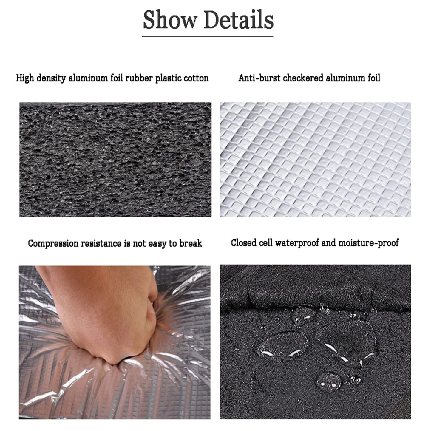 10MM NBR Foam Thermal & Sound Insulation Mat Roll 500x2000mm