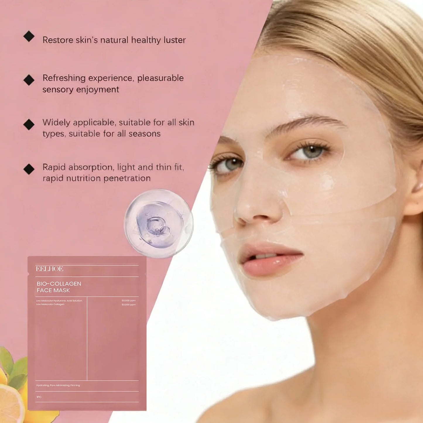 EELHOE Bio Collagen Face Mask – Hydrating & Pore Minimizing
