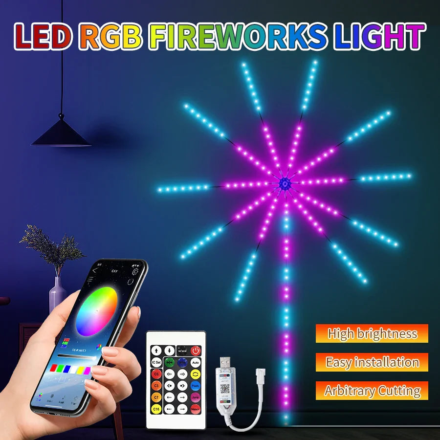 RGB Firework LED Strip Lights – Bluetooth App & Music Sync