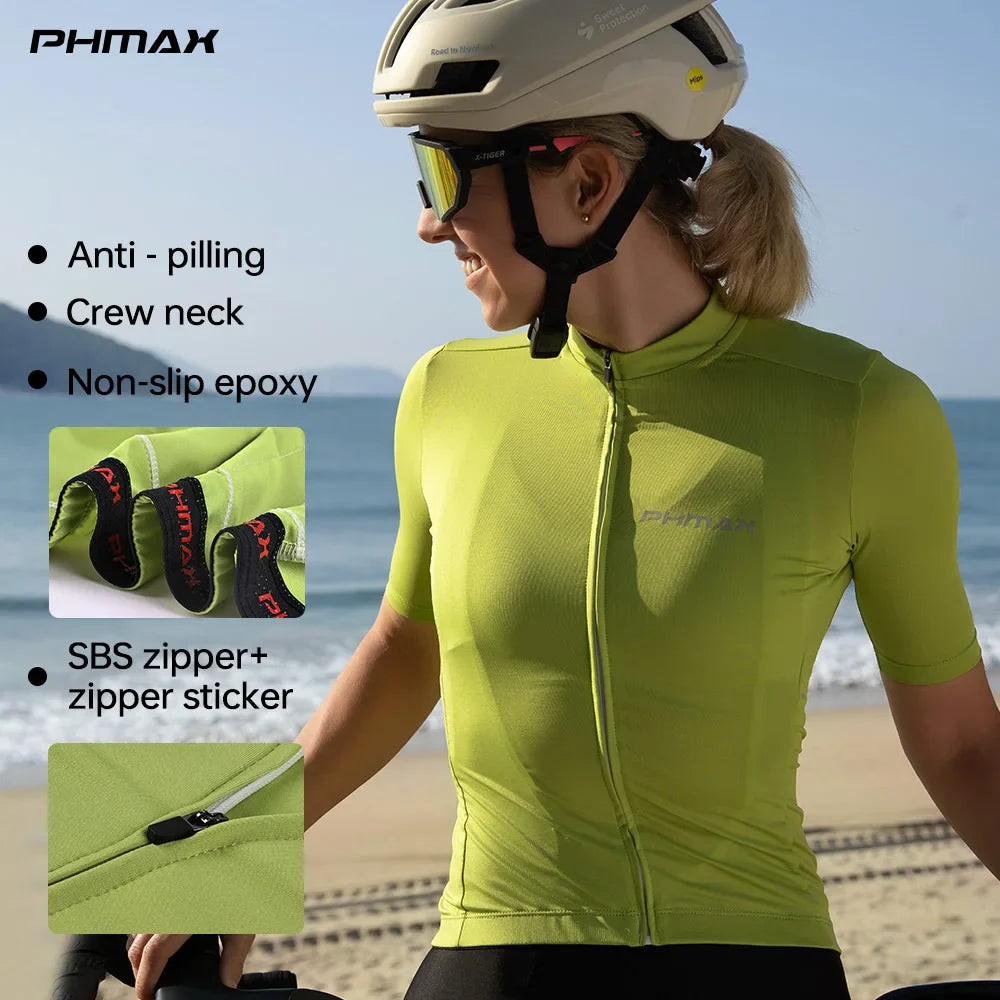 PHMAX Women's Cycling Jersey – Breathable Summer MTB Road Bike