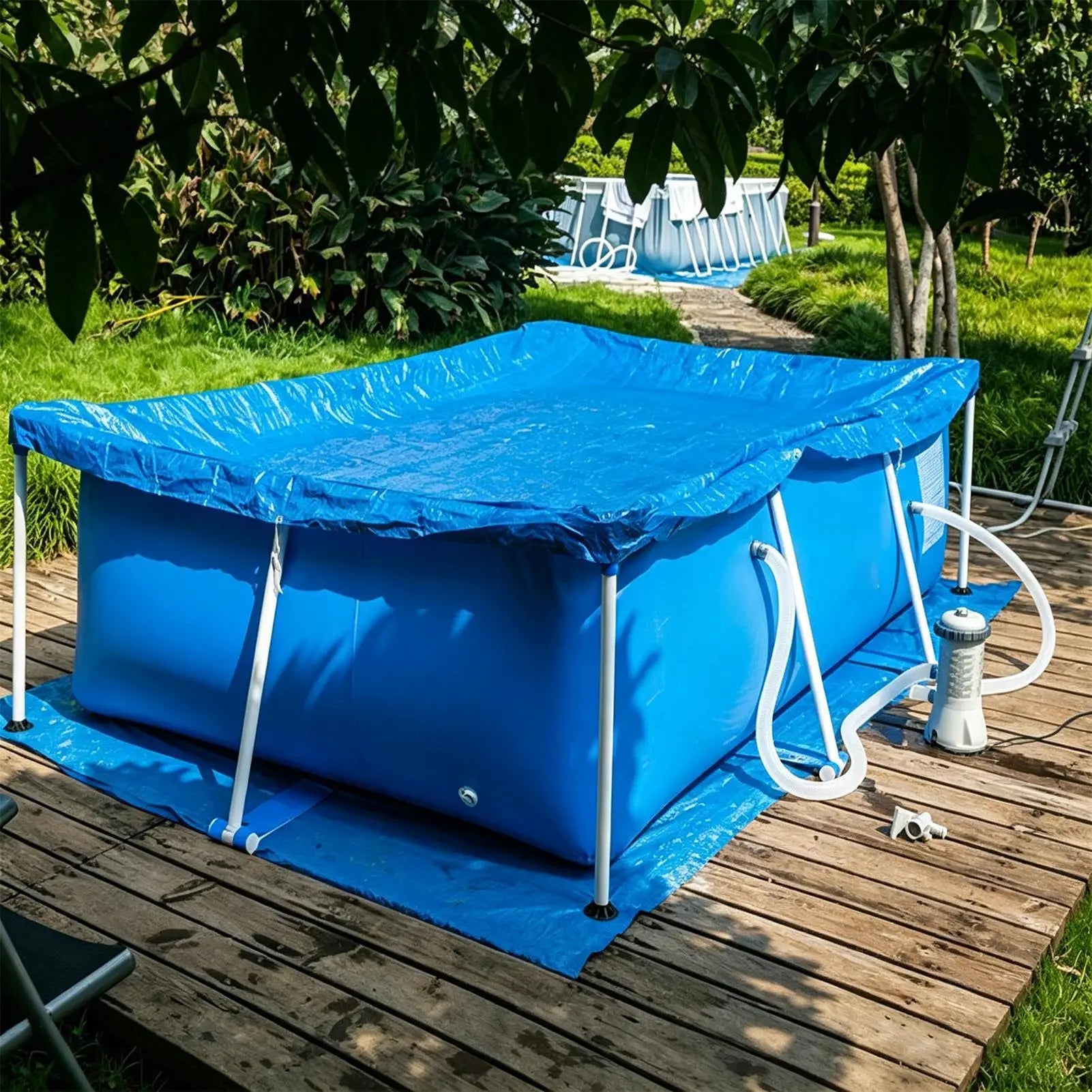 Heavy Duty Tear Resistant Pool Liner Pad Protective Pool Cushion Ground Cloth For Outdoor Pool Backyard Camping Commercial Peaceful Pleasures Health and Wellness