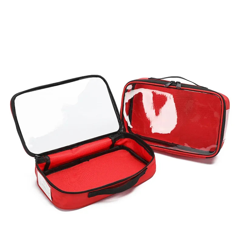 First Aid Kit Pouch Home Medicine Storage Bag Suitable For Outdoor Travel Medical Bag Home Rescue Emergency Survival Kit Peaceful Pleasures Health and Wellness Red L
