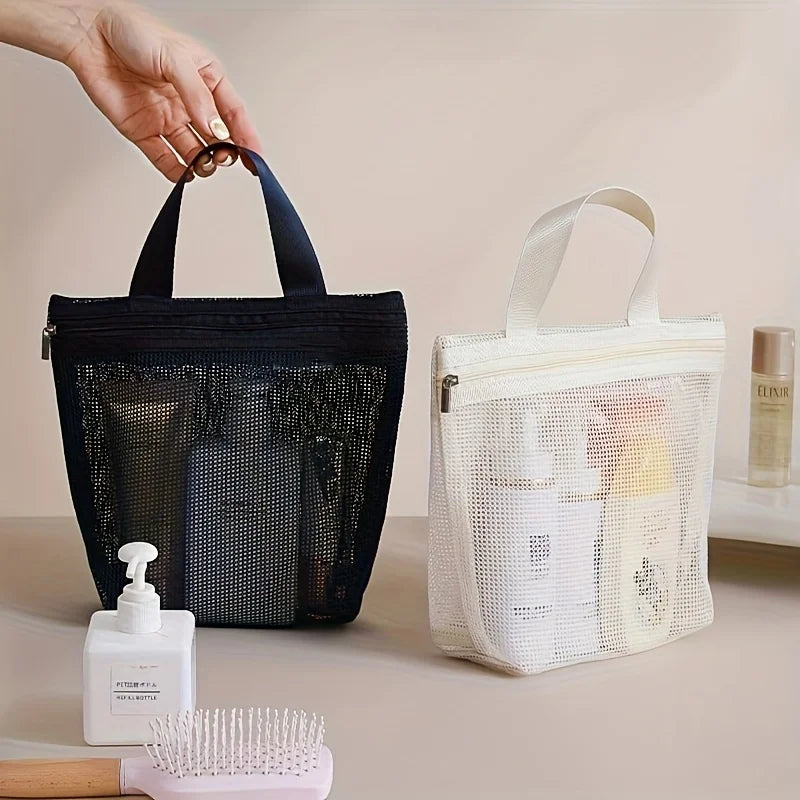 Mesh Hollow-Out Bag for Bath, Travel, Beach & Makeup