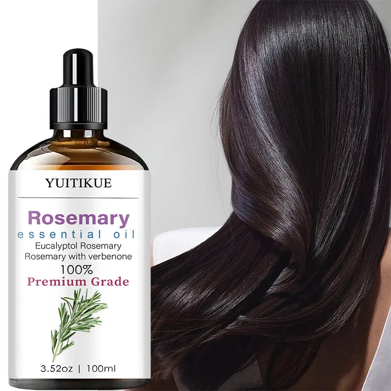 YUITIKUE Rosemary Essential Oil | 100% Premium Grade Eucalyptol & Verbenone Formula | For Hair Care & Aromatherapy 100ml Peaceful Pleasures Health and Wellness