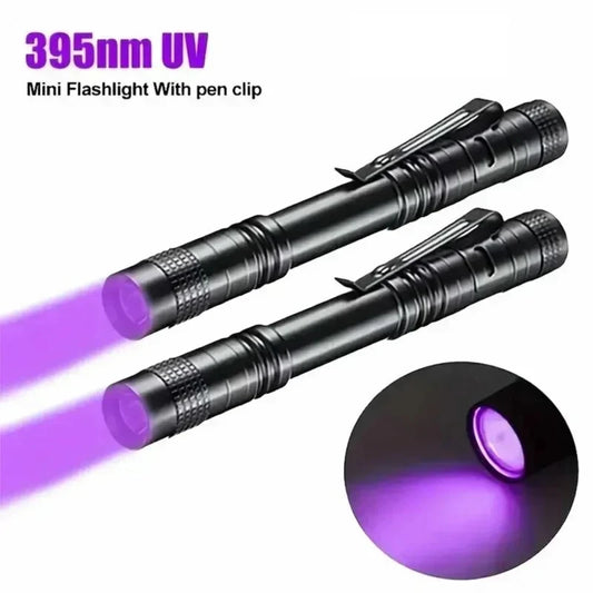 395nm UV Flashlight Ultraviolet Torch with Pen Clip | AAA UV Flashlight Peaceful Pleasures Health and Wellness