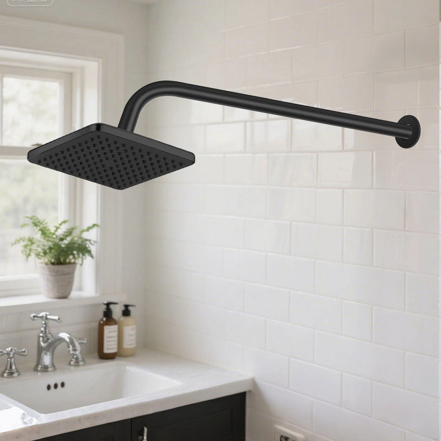 30/40cm Shower Head Extension Arm Wall Mounted Stainless Steel Rainfall Extend Pipe Tube Shower Holder Base Bathroom Accessories Peaceful Pleasures Health and Wellness