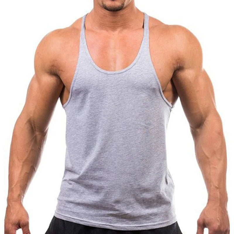 2023 New Bodybuilding Brand Jogger Gym Singlet Training Bodybuilding Tank Top Vest Shirt Sleeveless Fitness Cotton Shirt For Men Peaceful Pleasures Health and Wellness GRAY XXL