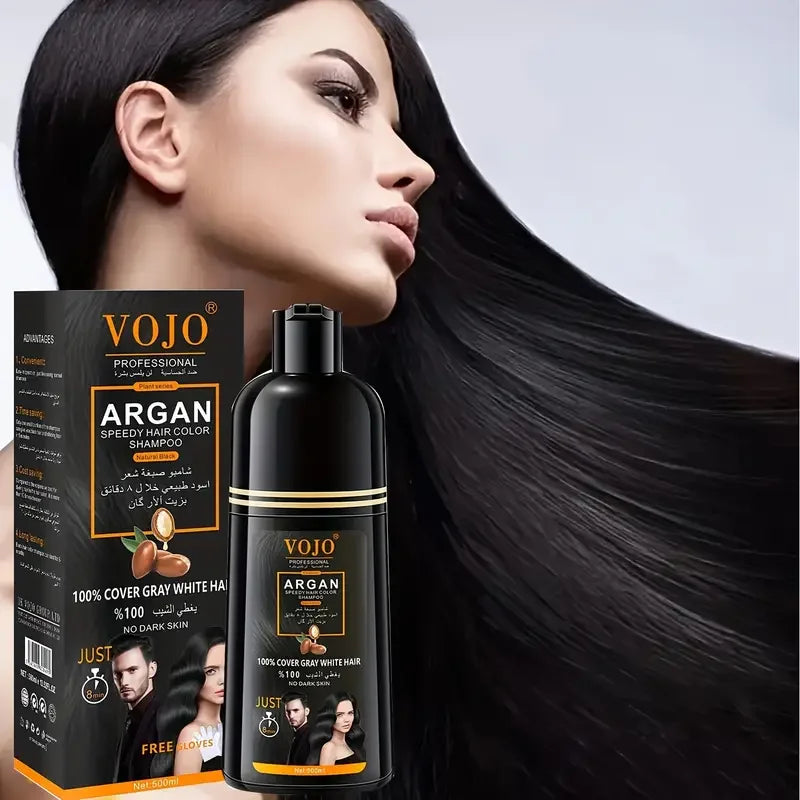 Plant-Based Hair Dye Shampoo Foam – Covers Gray, Black or Dark Brown, 500ml Peaceful Pleasures Health and Wellness
