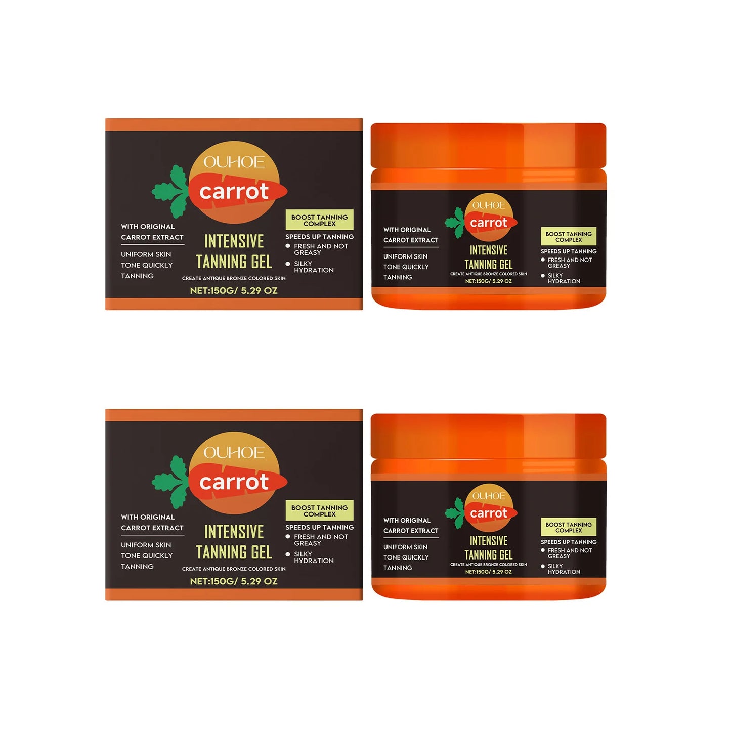 Carrot Tanning Gel – Sunless Bronzer & Moisturizing Tan Enhancer