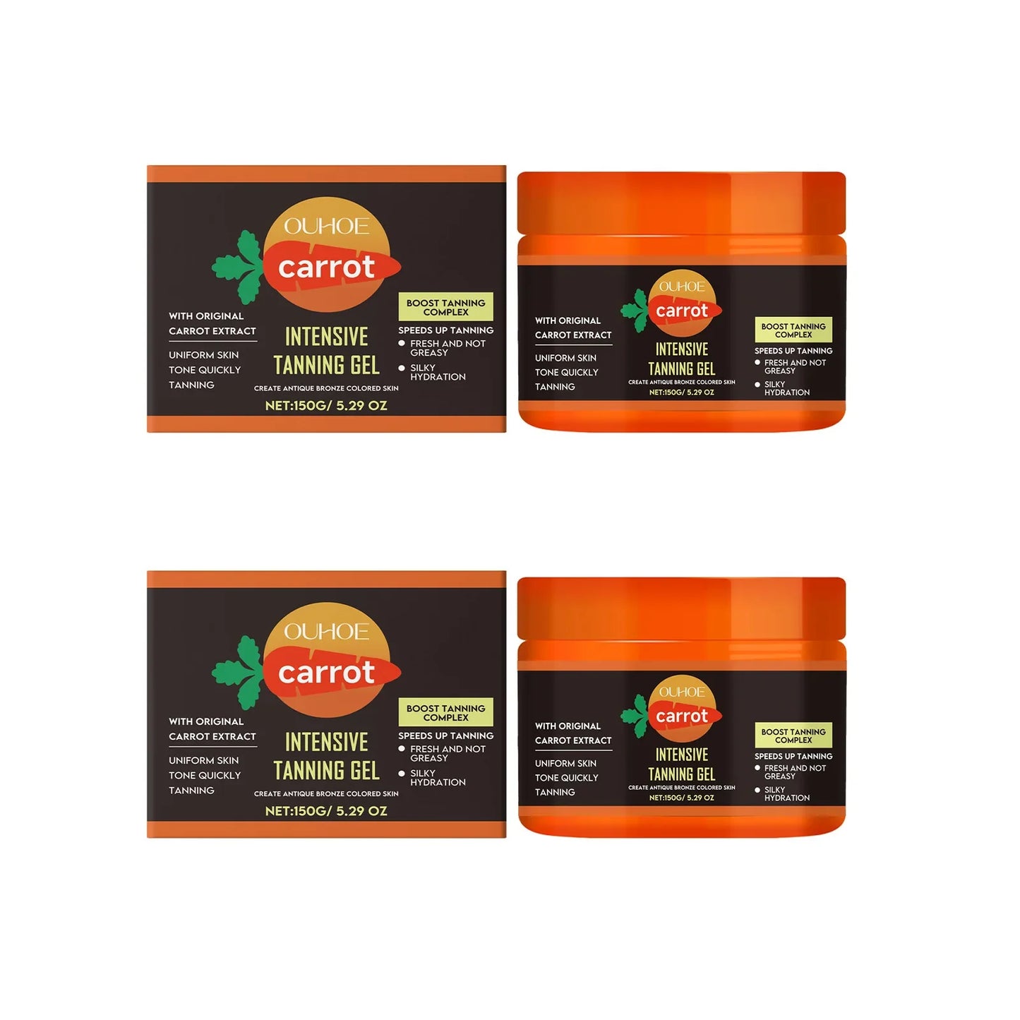 Carrot Tanning Gel – Sunless Bronzer & Skin Moisturizer