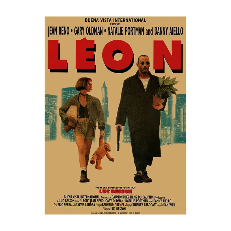 Retro Leon Movie Canvas Wall Art | Vintage Film Poster Print