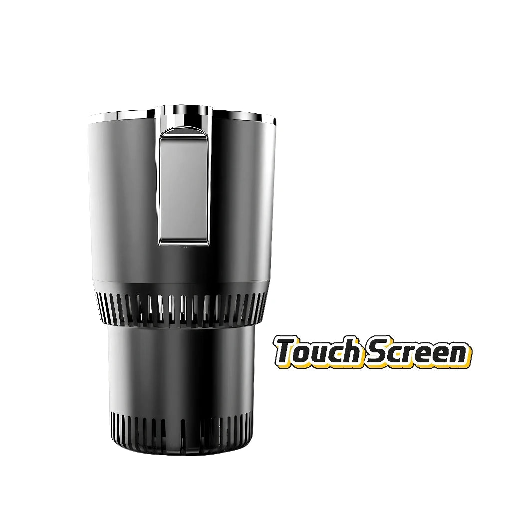 12V Smart Car Hot Cold Cup One-Touch Fast Heating Cooling Digital Temperature Display Portable Vehicle Heating Cooling Cup Peaceful Pleasures Health and Wellness Touch Screen Black